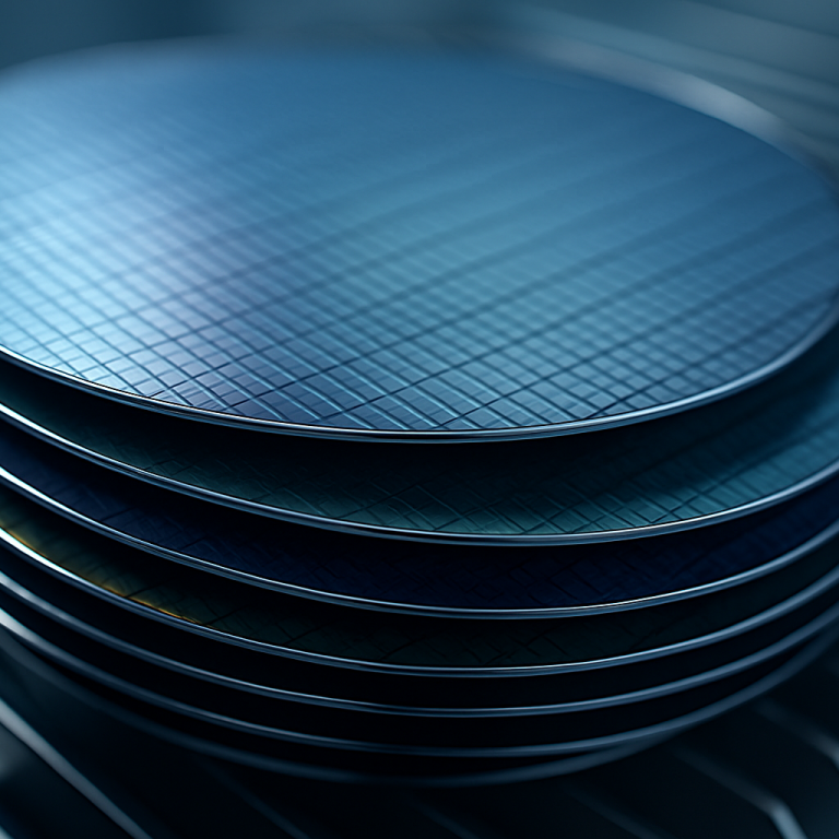 Silicon wafers stacked on a factory tray Semiconductor Outlook 2026 – Rising demand and tightening mature-node capacity challenge Europe’s resilience.