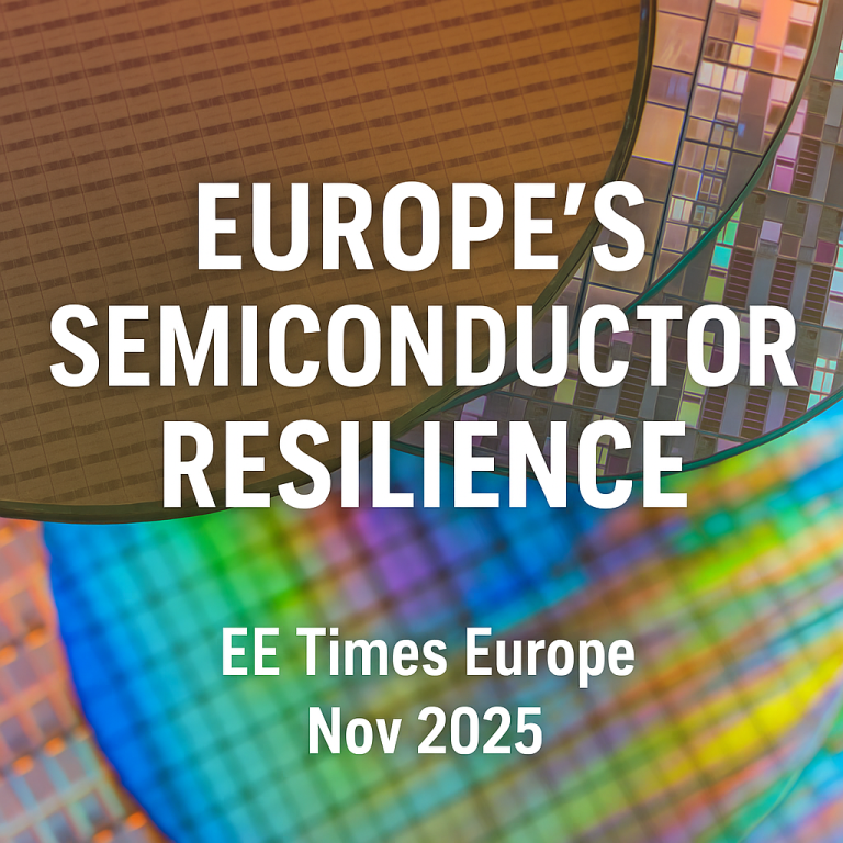 Europe’s Semiconductor Resilience – EE Times Europe (Feature Article by Christoph H. X. Gnadl) Colorful silicon wafers symbolizing Europe’s semiconductor resilience – EE Times Europe feature by Christoph H. X. Gnadl